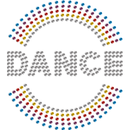 Dance and Rainbow Rhinestone Heat Transfer for Mask